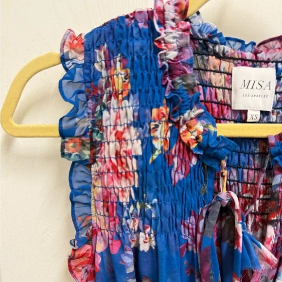 MISA Los Angeles Floral Smocked Wist Mini Dress - Picture 5 of 13